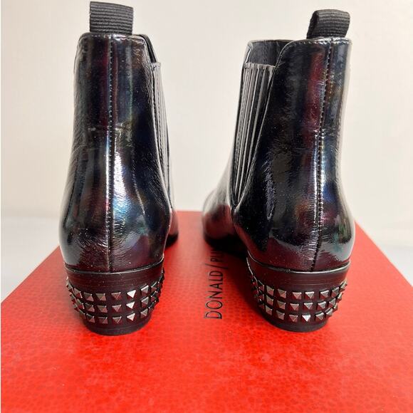 Donald Pliner Milann Black Patent Iridescent Studded Leather Ankle Booties W 7.5 - Picture 5 of 13
